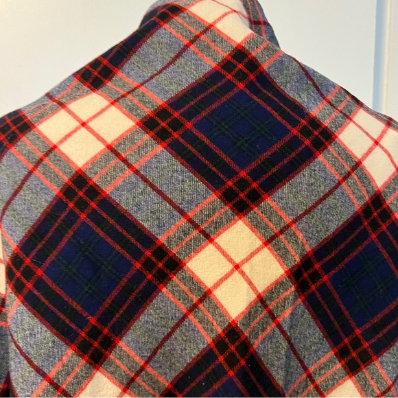 Tartan Plaid Fringe Shawl Wrap Vintage Wool Scottish Style Fall Spring Lewks - Picture 4 of 12